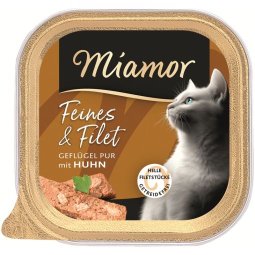 Miamor Schale Feines & Filet Gefl&uuml;gel Pur & Huhn 100g (Menge: 16 je Bestelleinheit)