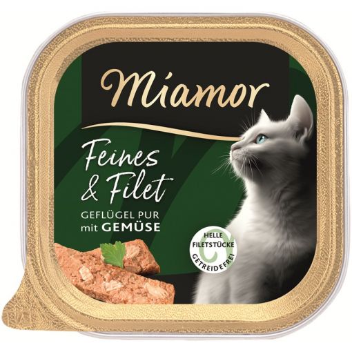 Miamor Schale Feines & Filet Gefl&uuml;gel Pur & Gem&uuml;se 100g (Menge: 16 je Bestelleinheit)