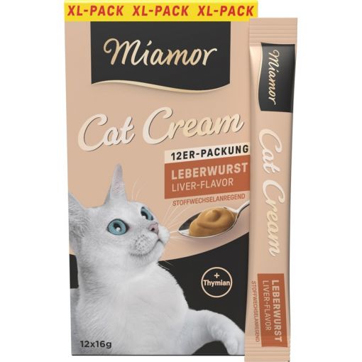 Miamor Snack Cream Leberwurst-Cream XL-Pack 12x16g (Menge: 7 je Bestelleinheit) Miamor Snack Cream Leberwurst-Cream XL-Pack 12x16g (Menge: 7 je Bestelleinheit)