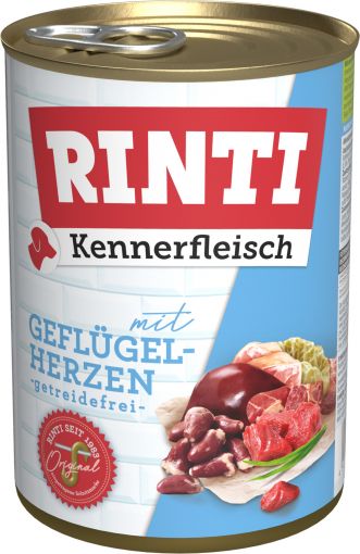 Rinti Dose Kennerfleisch Geflügelherzen 400 g (Menge: 24 je Bestelleinheit)