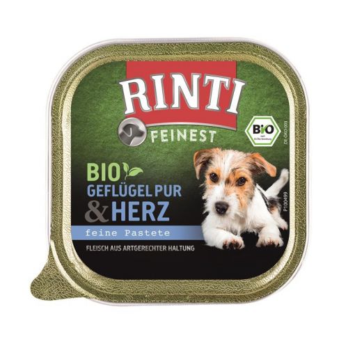 Rinti Schale Feinest Bio Geflügel pur & Herz 150 g (Menge: 11 je Bestelleinheit)