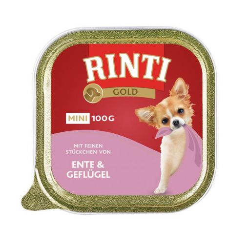 Rinti Schale Gold Mini Ente & Geflügel 100g (Menge: 16 je Bestelleinheit)