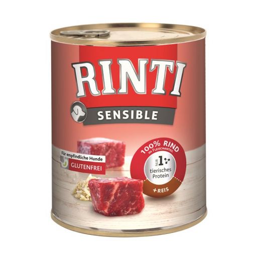 Rinti Dose Sensible Rind & Reis 800 g (Menge: 12 je Bestelleinheit)