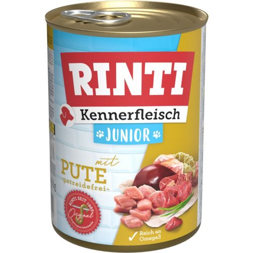 Rinti Dose Kennerfleisch Junior Pute 400g (Menge: 12 je Bestelleinheit) Rinti Dose Kennerfleisch Junior Pute 400g (Menge: 12 je Bestelleinheit)