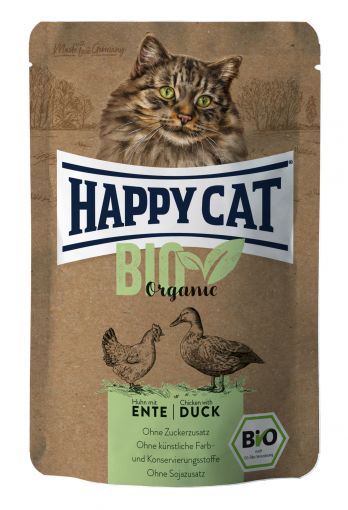 Happy Cat Bio Pouch Huhn & Ente 85g (Menge: 12 je Bestelleinheit)
