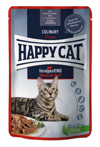 Happy Cat Pouches Culinary Voralpen Rind 85g (Menge: 24 je Bestelleinheit)