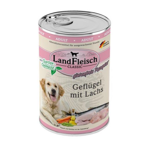 Landfleisch Dog Classic Geflügel mit Lachs & Gartengemüse 400g (Menge: 6 je Bestelleinheit)