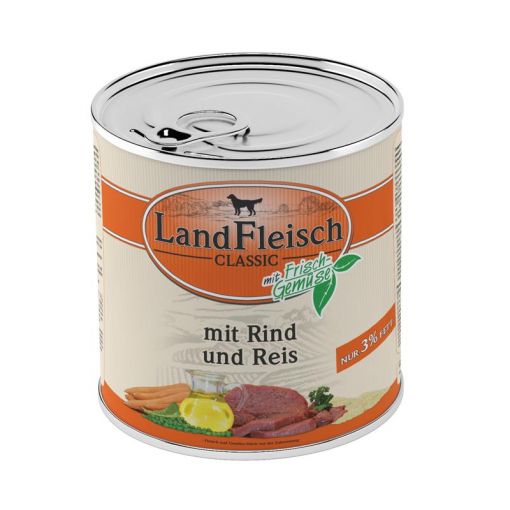 Landfleisch Dog Pur Rind & Reis extra mager 800 g (Menge: 6 je Bestelleinheit)