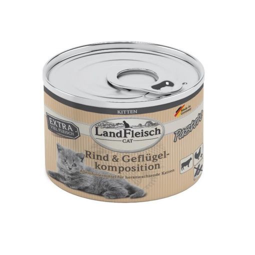 LandFleisch Cat Kitten Pastete Rind & Geflügelkomposition 100g (Menge: 6 je Bestelleinheit)