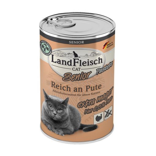 LandFleisch Cat Senior Pastete reich an Pute extra mager 400g (Menge: 6 je Bestelleinheit) LandFleisch Cat Senior Pastete reich an Pute extra mager 400g (Menge: 6 je Bestelleinheit)