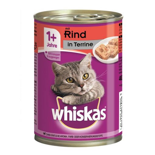 Whiskas Dose Terrine mit Rind 400g (Menge: 12 je Bestelleinheit) Whiskas Dose Terrine mit Rind 400g (Menge: 12 je Bestelleinheit)