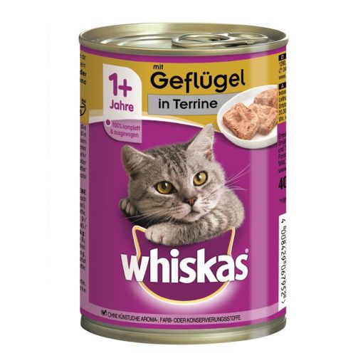 Whiskas Dose Terrine mit Geflügel 400g (Menge: 12 je Bestelleinheit) Whiskas Dose Terrine mit Geflügel 400g (Menge: 12 je Bestelleinheit)
