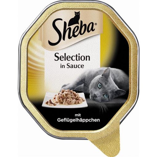 Sheba Schale Selection in Sauce mit Geflügelhäppchen 85g (Menge: 22 je Bestelleinheit)