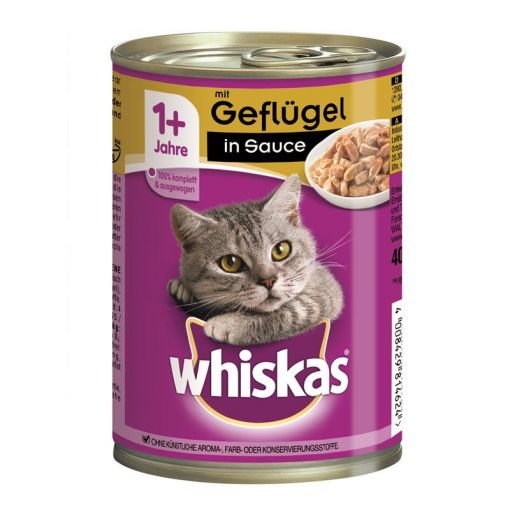 Whiskas Dose in Sauce Geflügel 400g (Menge: 12 je Bestelleinheit) Whiskas Dose in Sauce Geflügel 400g (Menge: 12 je Bestelleinheit)