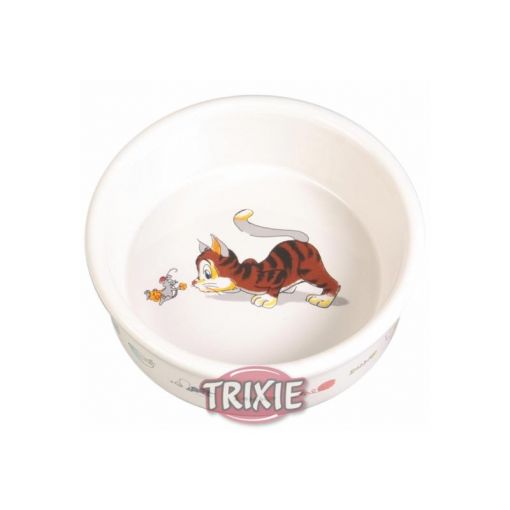 Trixie Napf mit Motiv, Katze, Keramik 0,2 l  11 cm, wei�