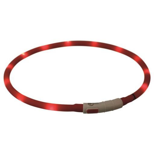 Trixie Flash Leuchtring USB rot XS-XL 70 cm / 10 mm