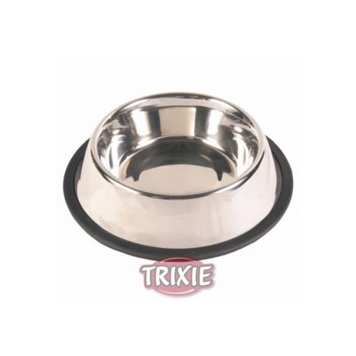 Trixie Edelstahlnapf, Gummiring 0,7 l 16 cm