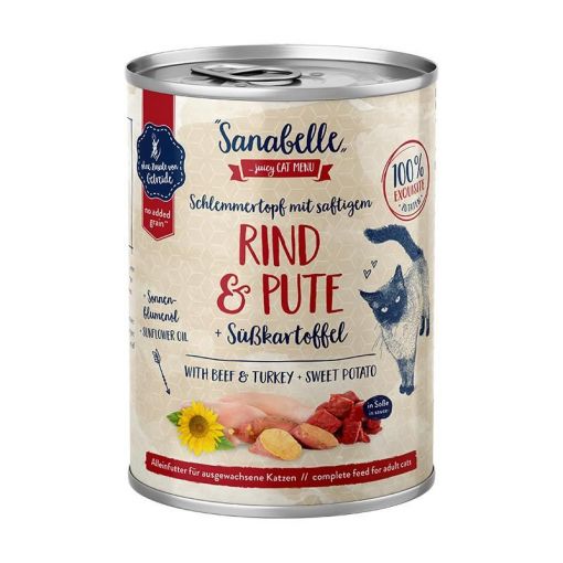 Sanabelle Nassfutter mit Rind & Pute 380 g (Menge: 6 je Bestelleinheit)