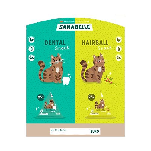 Sanabelle Snack Tetraeder Mix-Display Dental/Hairball #H8573 Sanabelle Snack Tetraeder Mix-Display Dental/Hairball #H8573
