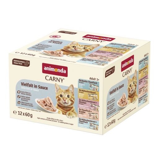 Animonda Cat Carny Fine Fillets Adult Vielfalt in Sauce 60g Animonda Cat Carny Fine Fillets Adult Vielfalt in Sauce 60g