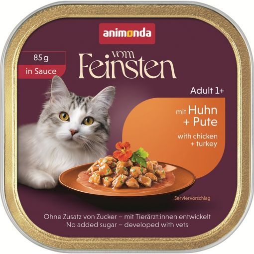 Animonda Cat vom Feinsten in Sauce Adult mit Huhn & Pute 85g (Menge: 32 je Bestelleinheit) Animonda Cat vom Feinsten in Sauce Adult mit Huhn & Pute 85g (Menge: 32 je Bestelleinheit)
