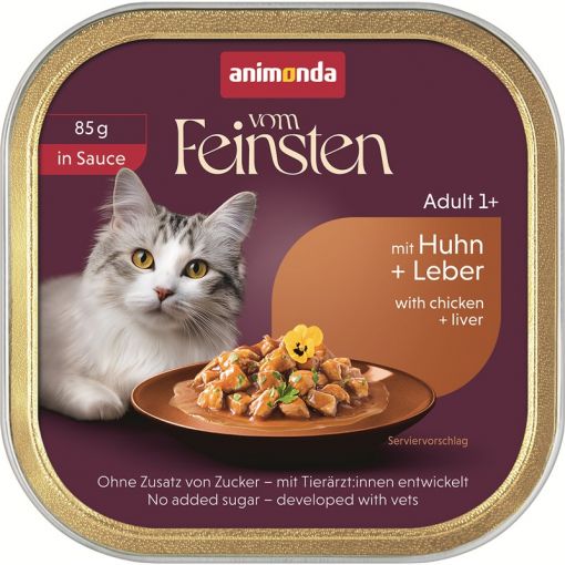 Animonda Cat vom Feinsten in Sauce Adult mit Huhn & Leber 85g (Menge: 32 je Bestelleinheit) Animonda Cat vom Feinsten in Sauce Adult mit Huhn & Leber 85g (Menge: 32 je Bestelleinheit)