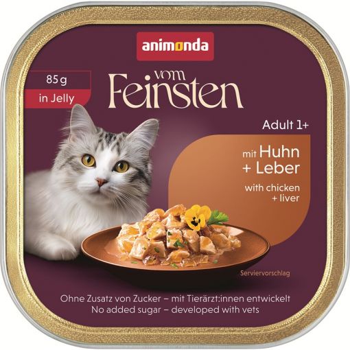 Animonda Cat vom Feinsten in Jelly Adult mit Huhn & Leber 85g (Menge: 32 je Bestelleinheit) Animonda Cat vom Feinsten in Jelly Adult mit Huhn & Leber 85g (Menge: 32 je Bestelleinheit)