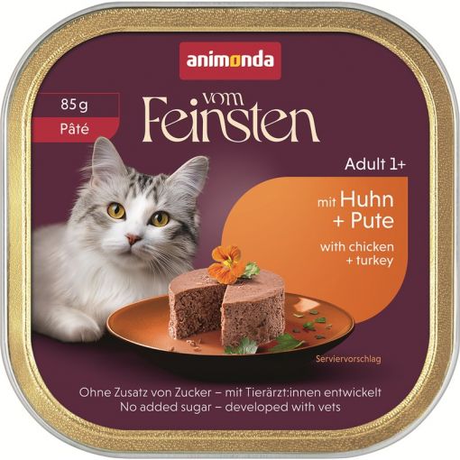 Animonda Cat vom Feinsten Adult Pâté mit Huhn & Pute 85g (Menge: 32 je Bestelleinheit) Animonda Cat vom Feinsten Adult Pâté mit Huhn & Pute 85g (Menge: 32 je Bestelleinheit)