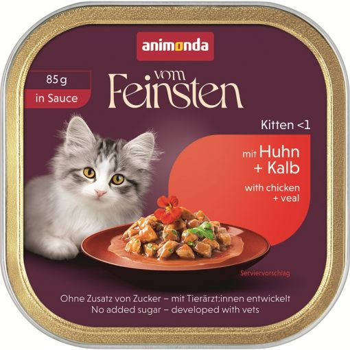 Animonda Cat vom Feinsten in Sauce Kitten mit Huhn & Kalb 85g (Menge: 32 je Bestelleinheit) Animonda Cat vom Feinsten in Sauce Kitten mit Huhn & Kalb 85g (Menge: 32 je Bestelleinheit)