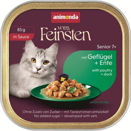 Animonda Cat vom Feinsten in Sauce Senior mit Geflügel & Ente 85g (Menge: 32 je Bestelleinheit) Animonda Cat vom Feinsten in Sauce Senior mit Geflügel & Ente 85g (Menge: 32 je Bestelleinheit)