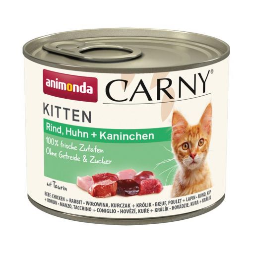 Animonda Carny Kitten Rind, Huhn & Kaninchen 200g (Menge: 12 je Bestelleinheit)