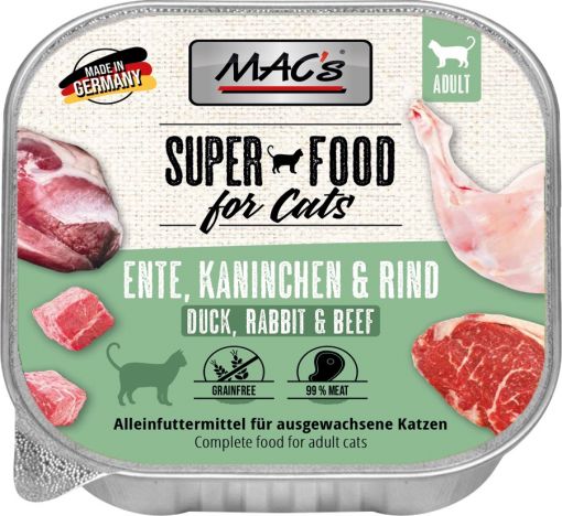 MACs Cat Ente, Kaninchen & Rind 100g (Menge: 16 je Bestelleinheit)