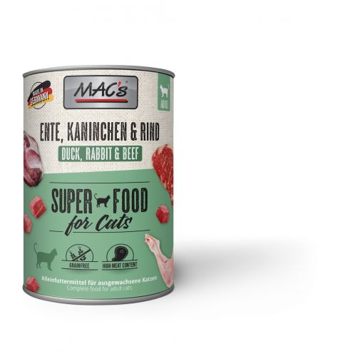 MACs Cat Ente, Kaninchen & Rind 400g (Menge: 6 je Bestelleinheit)