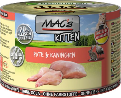 MACs Cat Kitten Pute & Kaninchen 200g (Menge: 6 je Bestelleinheit)