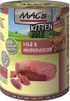MACs Cat Kitten Kalb & Hühnerherzen 400g (Menge: 6 je Bestelleinheit)