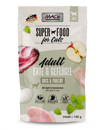 MACs Cat Pouch Pack Ente & Geflügel 100g (Menge: 12 je Bestelleinheit)