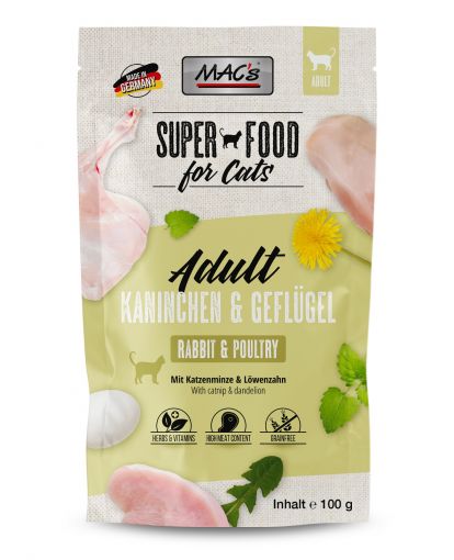 MACs Cat Pouch Pack Kaninchen & Geflügel 100g (Menge: 12 je Bestelleinheit)