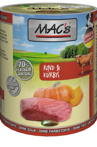 MACs Dog Rind & Kürbis 400g (Menge: 6 je Bestelleinheit)