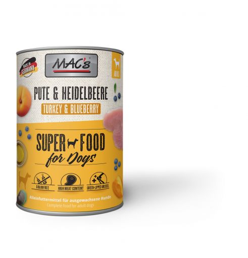 MACs Dog Pute & Heidelbeeren 400g (Menge: 6 je Bestelleinheit)