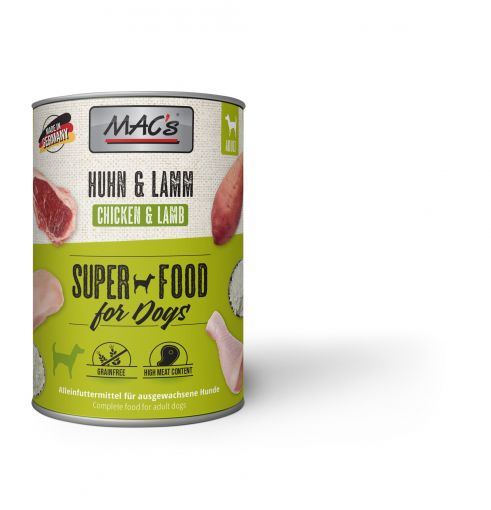 MACs Dog Huhn & Lamm 400g (Menge: 6 je Bestelleinheit)