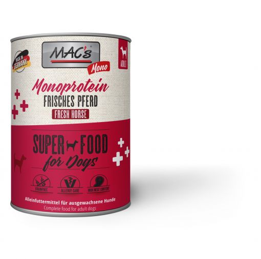 MACs Dog Mono Frisches Pferd 800g (Menge: 6 je Bestelleinheit)