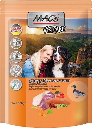 MACs Dog Mono Snack Ente 100g (Menge: 9 je Bestelleinheit)