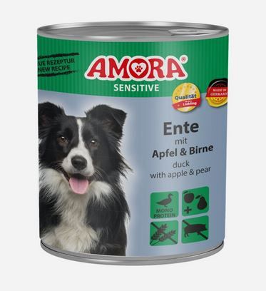 AMORA Dog Sensitive Ente mit Apfel & Birne 800g (Menge: 6 je Bestelleinheit)