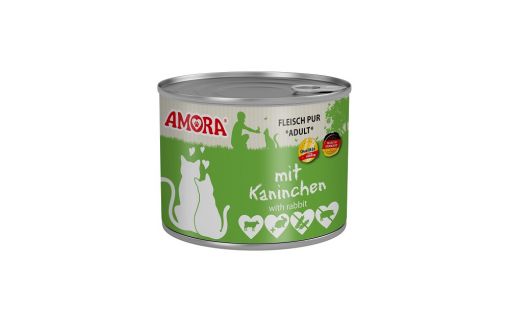 AMORA Cat Fleisch Pur mit Kaninchen 200g (Menge: 6 je Bestelleinheit)