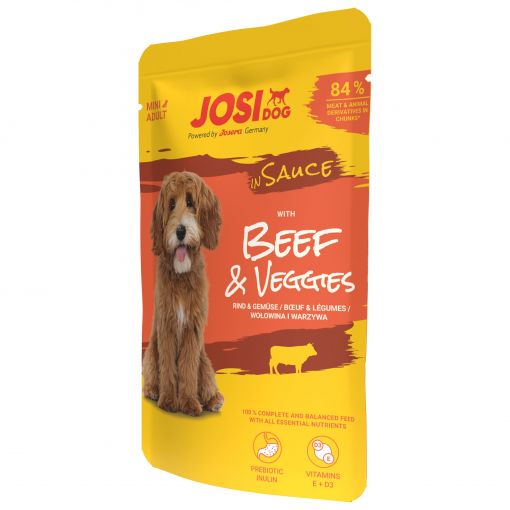 JosiDog Beef & Veggies in Sauce 100g (Menge: 24 je Bestelleinheit)