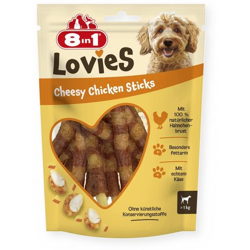8in 1 Lovies Cheesy Chicken Stix 80g 8in 1 Lovies Cheesy Chicken Stix 80g