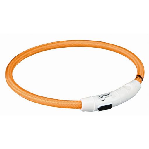 Trixie Flash Leuchtring USB orange  M-L 45 cm/7 mm