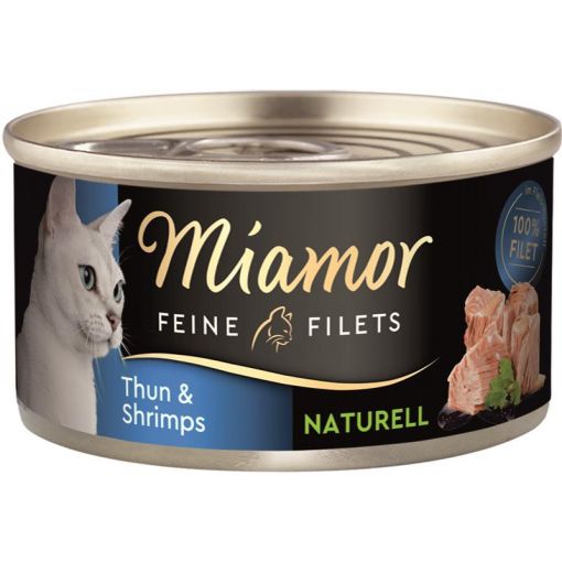 Miamor Dose Feine Filets naturelle Thunfisch & Shrimps 80 g (Menge: 24 je Bestelleinheit)