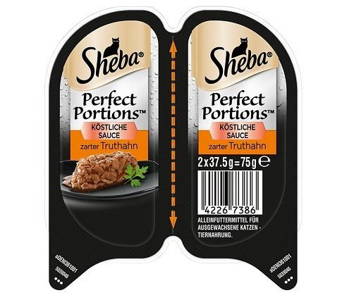 Sheba Pack Perfect Portions Sauce mit Truthahn 2x37,5g (Menge: 32 je Bestelleinheit)