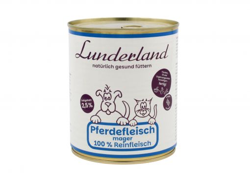 Lunderland Reinfleisch-Dose Pferdefleisch mager 800 g Lunderland Reinfleisch-Dose Pferdefleisch mager 800 g